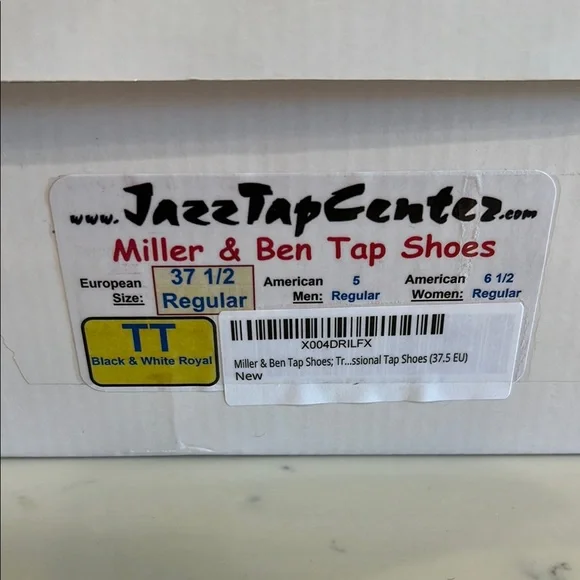 Miller & Ben Black and White Tap Shoes - Picture 2 of 4